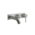 Встраиваемый смеситель GESSI 316 для двух источников с изливом 168-138 мм и внешним переключателем, цвет steel brushed (54136#239) - миниатюра фото 1