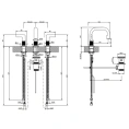 GESSI INCISO Смеситель для раковины на 3 отверстия в золотом цвете (58011#246) - миниатюра фото 2