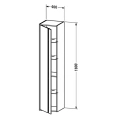 Высокий шкаф Duravit Ketho 40x36x180 см, белый глянец, со стеклянными и деревянными полками (KT1255R2222) - миниатюра фото 2