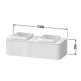 Столешница Duravit Happy D.2 Plus для двух моек 1300x550мм, глянцевый белый (HP032KB2222) - миниатюра фото 2