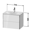 Тумба подвесная Duravit XSquare 234473 с двумя ящиками, 560×710×478 мм, цвет White High Gloss (XS432302222) - миниатюра фото 2
