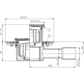Трап HL510NPr с решеткой 115x115 мм c сифоном Primus и горизонтальным выпуском - миниатюра фото 3