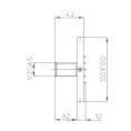 Настенная форсунка Bossini Cubic Flat 10x10 см, черный матовый (I00176.073) - миниатюра фото 2