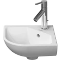 Угловая раковина для рук Duravit ME by Starck с переливом, 1 отверстием под смеситель, 430x380 мм, белая (722430000) - миниатюра фото 1