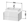 Подвесная тумба Duravit XViu 800 мм с 2 ящиками, цвет шампань мат/белый глянец (XV59170B122) - миниатюра фото 2