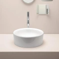 Накладная круглая раковина GSI Sand 42×14 см белая без отверстия под смеситель - миниатюра фото 1