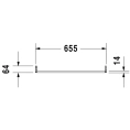 Полотенцедержатель Duravit Vero квадратный 655x14 мм хром (30471000) - миниатюра фото 2