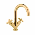Смеситель для раковины Nicolazzi Monte Croce золотой с высоким изливом 155 мм (2236GO27) - миниатюра фото 1