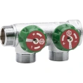 Коллектор регулирующий распределительный 3/4 с 2 отводами 1/2 STOUT - миниатюра фото 1