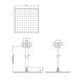 Душевая система Gessi Rettangolo с потолочным креплением 300x300 мм, регулируемая по высоте, черный (15199#299) - миниатюра фото 2