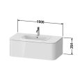 Подвесная тумба Duravit Happy D.2 Plus 100 см, белая глянцевая (HP495102222) - миниатюра фото 2
