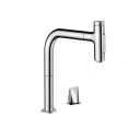 Кухонный смеситель Hansgrohe Metris M71 с выдвижным душем и поворотным изливом (73818000) - миниатюра фото 1