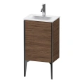 Тумба подвесная Duravit XViu с одной дверью (петли справа), цвет walnut dark/черный матовый (XV4068RB221) - миниатюра фото 1