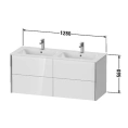 Тумба подвесная Duravit XViu для двойной раковины с 4 ящиками (XV41290B122) - миниатюра фото 2