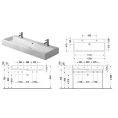 Раковина Duravit Vero для встраивания в мебель с переливом и 2 отверстиями под смеситель, 1200x470 мм, белый (454120024) - миниатюра фото 2