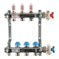 Коллекторная группа REHAU HKV-D на 3 выхода (РЕХАУ - 12080311002)1x3/4ЕК из нержавеющей стали с регулирующими и термостатическими вентилями и расходомерами - миниатюра фото 1