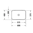 Раковина Duravit Happy D2 Plus 600x400 мм без перелива с керамической крышкой WonderGliss (23596000001) - миниатюра фото 3