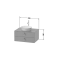 Подвесная тумба Duravit White Tulip с двумя ящиками (408x800x550 мм, Nordic White HighGloss) (WT49900H4H4) - миниатюра фото 2