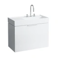Тумба под раковину Laufen Kartell с выдвижным ящиком и полкой, 895×455×615 мм, белый глянец (4.0760.1.033.631.1) - миниатюра фото 1