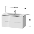 Подвесная тумба Duravit L-Cube 234410 с 2 ящиками, 550x1020x481 мм, цвет White High Gloss (LC630802222) - миниатюра фото 2