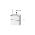 Подвесная тумбочка Duravit D-Neo Compact, белая высокоглянцевая, 610x372x625 мм (DE436802222) - миниатюра фото 2