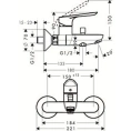 Смеситель для ванны Hansgrohe Logis E настенный с переключателем на душ (71403000) - миниатюра фото 2