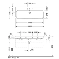 Раковина Duravit Happy D2 для мебели, белая, 1200x505 мм, с переливом и отверстием под смеситель (2318120027) - миниатюра фото 2