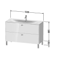 Тумба напольная Duravit Brioso 234412 под раковину, 2 ящика, 685×1220×479 мм, белый глянец (BR451402222) - миниатюра фото 2