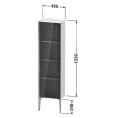 Подвесной шкаф Duravit XViu 1330x400x240 мм со стеклянной дверью и полками, цвет белый глянцевый/шампань мат (XV1365LB122) - миниатюра фото 2