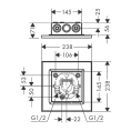 Потолочный душ AX ShowerSolution 250x250 мм, 2 струи, хром (35313000) - миниатюра фото 2