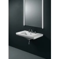 Раковина GSI Classic 90x50 см с переливом и тремя отверстиями под смеситель, белая - миниатюра фото 1