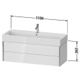 Тумба подвесная Duravit XViu 397x1184x454 мм для раковины 235012, 2 ящика — белый глянцевый/champagne matt (XV43380B122) - миниатюра фото 2