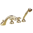 Смеситель для ванны Nicolazzi Nuova Brenta с душевой лейкой в натуральной латуни (2504GO) - миниатюра фото 1