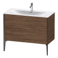 Подвесная тумба Duravit XViu 591x1010x480 мм, цвет walnut dark/черный матовый, для раковины 234410 (XV43030B221) - миниатюра фото 1