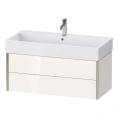 Подвесная тумба Duravit XViu с двумя ящиками, белый глянцевый/champagne matt (XV43370B122) - миниатюра фото 1