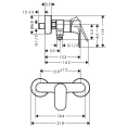 Смеситель для душа Hansgrohe Rebris S настенный матовый черный (72640670) - миниатюра фото 2