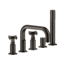 Смеситель для ванны GESSI INNOVO с изливом, переключателем и ручным душем, цвет чёрный матовый (58140#299) - миниатюра фото 1