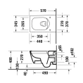 Унитаз подвесной Duravit Viu 370x570 мм с технологией Rimless и креплением в комплекте (2511090000) - миниатюра фото 2
