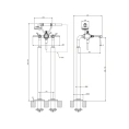 Напольный смеситель для ванны GESSI VENTI20 с ручным душем, цвет Brass PVD (65128#710) - миниатюра фото 2