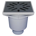 Трап HL606W с решеткой 226x226 мм-грязеуловителем и вертикальным выпуском DN110 - миниатюра фото 1