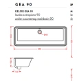 Раковина Artceram GEA 90x33 см: встраиваемая модель белого цвета - миниатюра фото 2