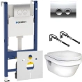 Комплект безободкового унитаза Gustavsberg с инсталляцией Geberit и шумоизоляцией - миниатюра фото 1