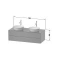 Подвесная тумба Duravit White Tulip с 2 ящиками | 408x1300x550 мм | Белый глянец (WT4988B8585) - миниатюра фото 2