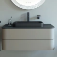 Столешница Duravit Happy D.2 Plus 1000x550x16 мм с отверстием под раковину Graphite Supermatic (HP031E08080) - миниатюра фото 1