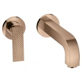 Смеситель для раковины AX Citterio настенный в цвете полированное розовое золото с текстурным покрытием (39181300) - миниатюра фото 1
