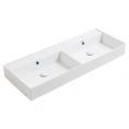 Подвесная двойная раковина SIMAS AGILE 121x46 см без перелива и отверстий, белая - миниатюра фото 1