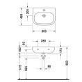 Медицинская раковина Duravit D-Code 600x460мм без перелива и отверстия, белая (23116000702) - миниатюра фото 2