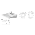 Раковина Duravit Starck III белая с переливом, 1 отверстие под смеситель, 600x505 мм (309600000) - миниатюра фото 2