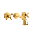 Настенный смеситель для раковины Nicolazzi Nuova Brenta с двумя вентилями, 16 см, золотистая латунь (2577GB) - миниатюра фото 1