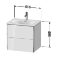 Подвесная тумба Duravit XSquare 234463 с двумя ящиками, 560x610x478 мм, белый глянец (XS432202222) - миниатюра фото 2